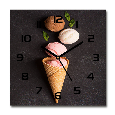 Reloj cuadrado Helado en cono de waffle