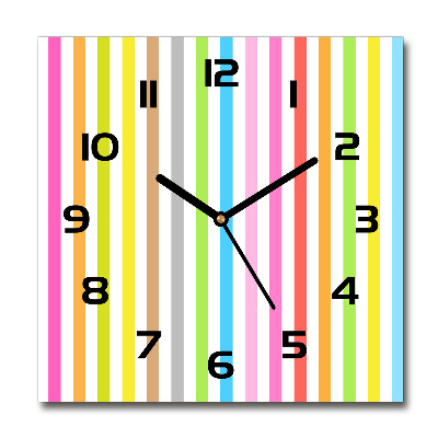 Reloj de pared cuadrado Rayas de colores