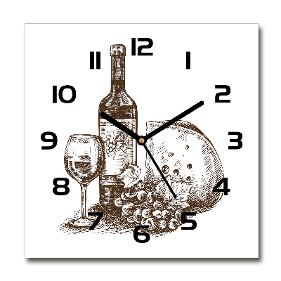 Reloj de pared cuadrado Vino y aperitivos