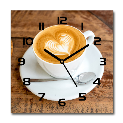 Reloj cuadrado Café en una taza