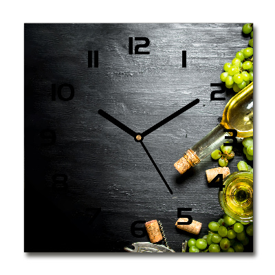 Reloj cuadrado Vino blanco y fruta