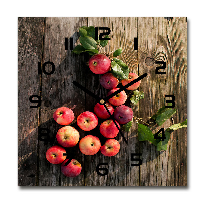Reloj de pared cuadrado Manzanas en la mesa