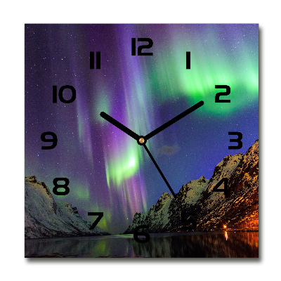 Reloj de pared cuadrado Auroras boreales