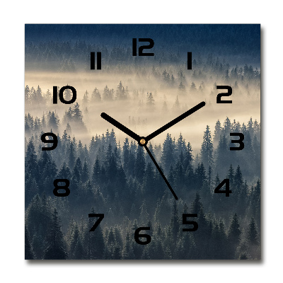 Reloj de pared cuadrado Niebla sobre el bosque