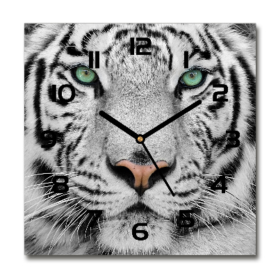Reloj de pared cuadrado Tigre blanco