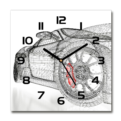 Reloj de pared cuadrado malla de coche
