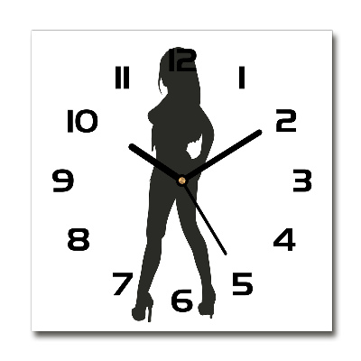 Reloj de pared cuadrado silueta de una mujer