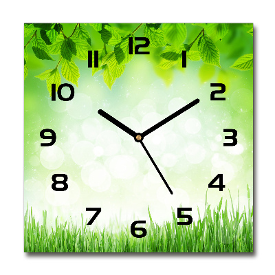 Reloj cuadrado Hojas y hierba