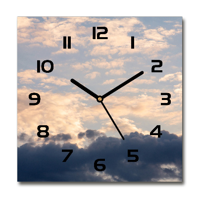 Reloj de pared cuadrado Nubes en el cielo