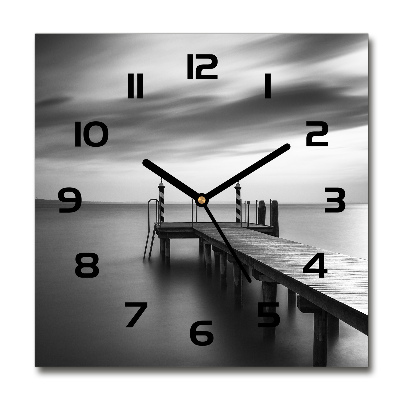 Reloj de pared cuadrado Muelle en el lago