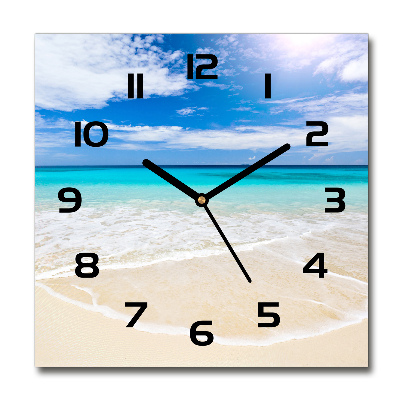 Reloj de pared cuadrado Playa tropical