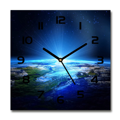 Reloj de pared cuadrado Planeta Tierra