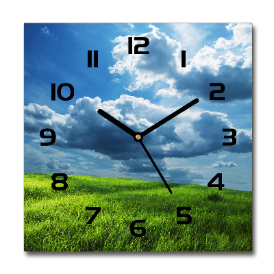 Reloj cuadrado Nubes sobre el campo