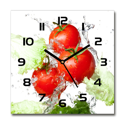 Reloj de pared cuadrado Tomates y lechuga
