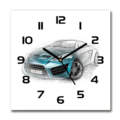 Reloj cuadrado Boceto de un coche