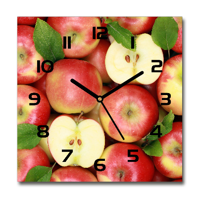 Reloj de pared cuadrado manzanas