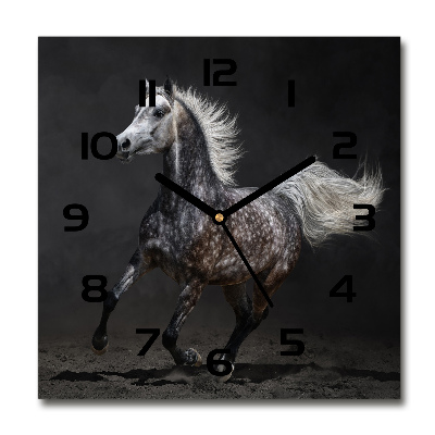 Reloj cuadrado Caballo árabe gris
