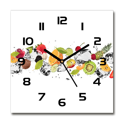 Reloj cuadrado Fruta y agua