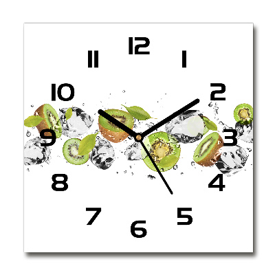 Reloj de pared cuadrado Kiwi y agua