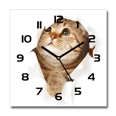 Reloj cuadrado Gato
