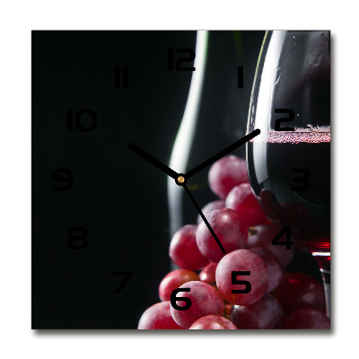 Reloj cuadrado Uvas y vino