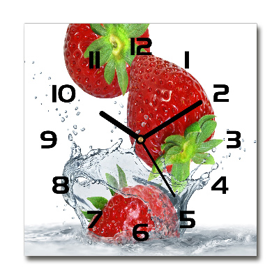Reloj cuadrado Fresas y agua