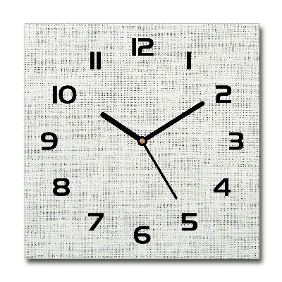 Reloj de pared cuadrado Lienzo de lino blanco
