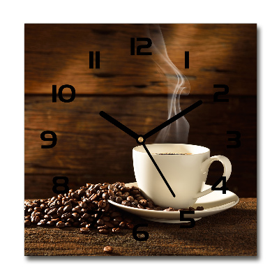 Reloj de pared cuadrado Una taza de café