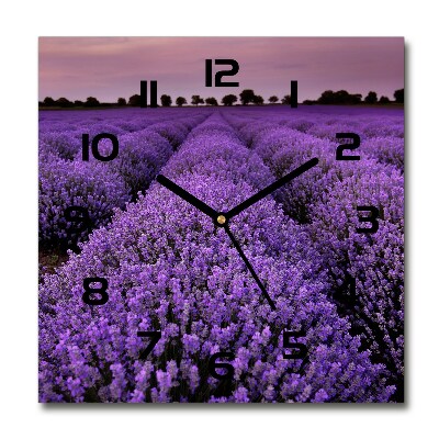 Reloj de pared cuadrado campo de lavanda