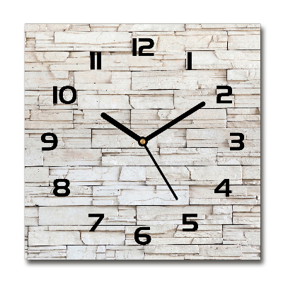 Reloj cuadrado Muro de piedra blanca