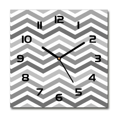 Reloj de pared cuadrado Zigzags grises