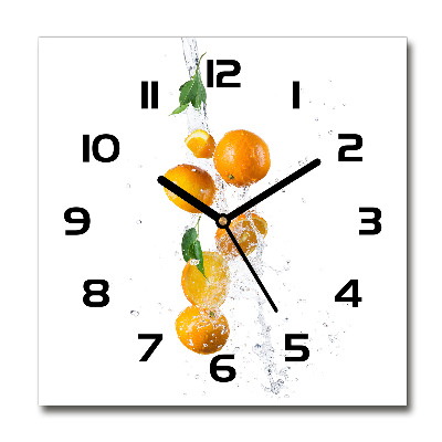Reloj cuadrado Naranjas y agua