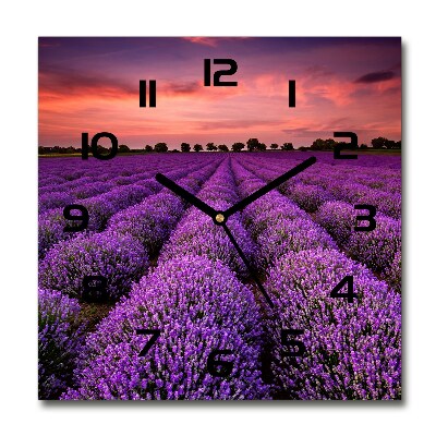 Reloj cuadrado campo de lavanda