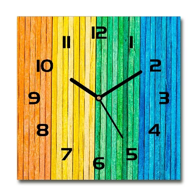Reloj de pared cuadrado Rayas de colores