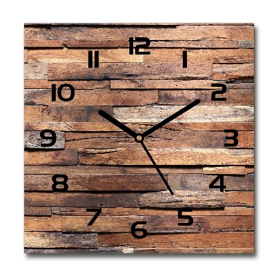 Reloj cuadrado pared de madera