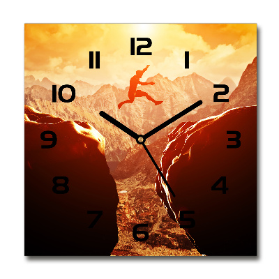 Reloj de pared cuadrado Saltar sobre el abismo