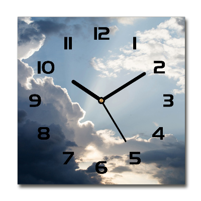Reloj de pared cuadrado Nubes en el cielo