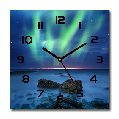 Reloj cuadrado Auroras boreales
