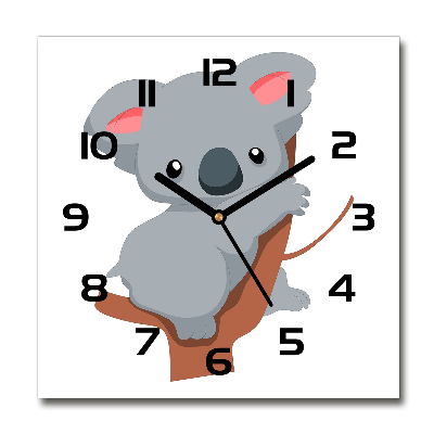 Reloj de pared cuadrado Koala en un árbol