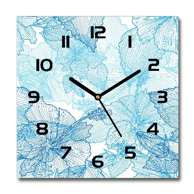 Reloj de pared cuadrado flores hawaianas