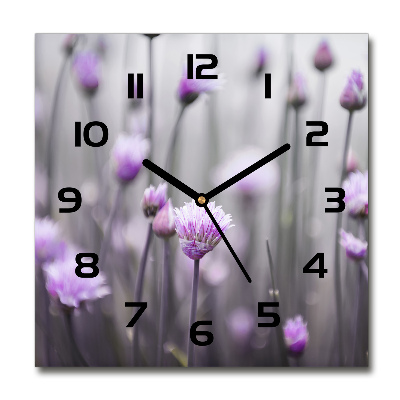Reloj de pared cuadrado flores de cebollino