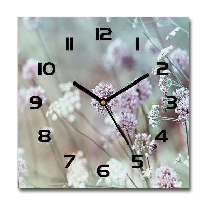 Reloj de pared cuadrado flores silvestres