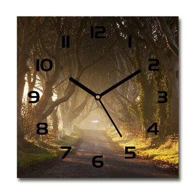 Reloj de pared cuadrado Niebla en el bosque