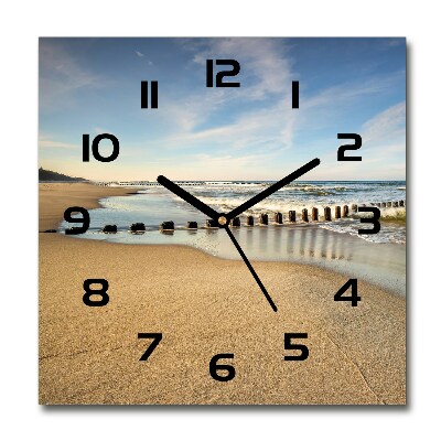 Reloj cuadrado Playa en el mar Báltico