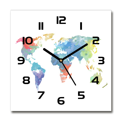 Reloj cuadrado Mapa del mundo