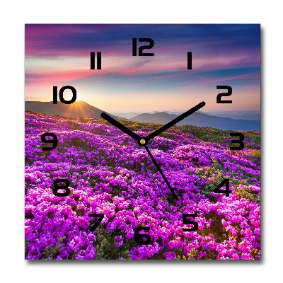 Reloj cuadrado Flores en las montañas