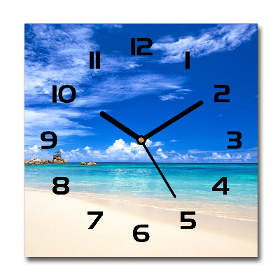 Reloj de pared cuadrado Playa tropical