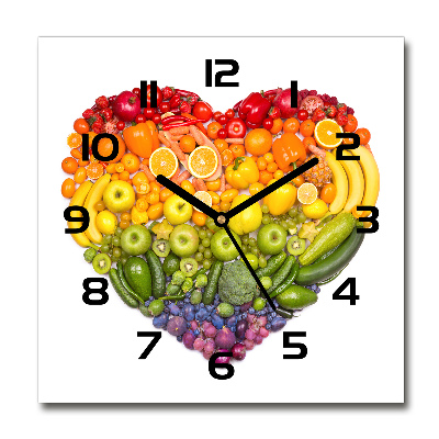 Reloj de pared cuadrado Corazón vegetal