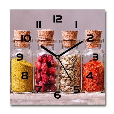 Reloj de pared cuadrado Especias de colores