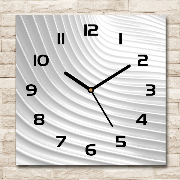 Zegar szklany kwadratowy Abstrakcja linie